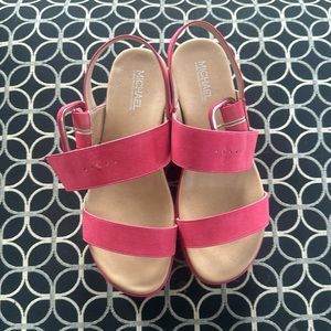 Michael Kors pink platform sandal. Sz 10